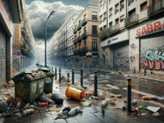 Problemas de limpieza urbana en Talavera: papeleras rotas y señales de abandono en las calles
