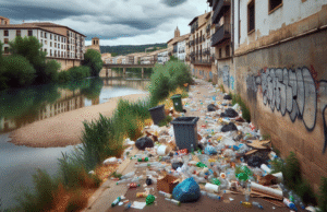 Basura acumulada en la Calle Paradón de Talavera: un problema ambiental junto al río que necesita solución urgente