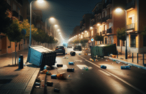 Actos vandálicos en Talavera: varios contenedores volcados generan preocupación vecinal y llamadas a reforzar la seguridad