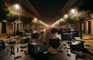 Vandalismo en Talavera: varios contenedores aparecen volcados en diferentes barrios de la ciudad