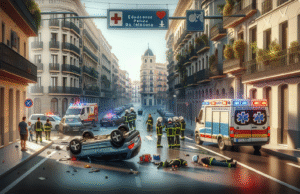 Accidente en la avenida Juan Carlos I de Talavera: un coche vuelca tras una colisión