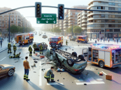 Accidente de tráfico en Talavera: un coche volcó tras colisión en la Avenida Juan Carlos I