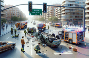 Accidente de tráfico en Talavera: un coche volcó tras colisión en la Avenida Juan Carlos I