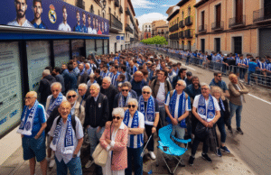Miles de Aficionados Hacen Largas Colas para Conseguir Entradas de la Copa del Rey en Talavera