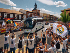 La llegada del Real Madrid a Talavera desata la pasión de los aficionados y llena las calles de emoción