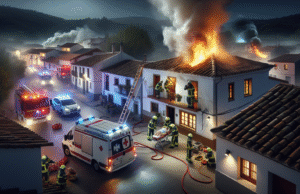 Incendio en vivienda de Montesclaros deja una mujer afectada por inhalación de humo