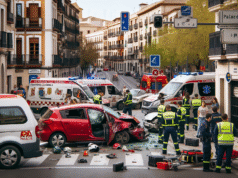Accidente en avenida Carlos I de Talavera deja un herido y provoca gran despliegue de emergencias