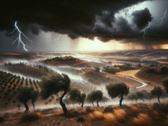 Pronóstico del tiempo en el Valle del Tajo: alerta por viento fuerte, tormentas y descenso de temperaturas