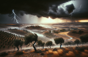 Pronóstico del tiempo en el Valle del Tajo: alerta por viento fuerte, tormentas y descenso de temperaturas