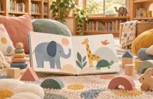Bebecuentos con Un Punto Curioso en la Biblioteca José Hierro Ilustración editorial de cuentos para bebés