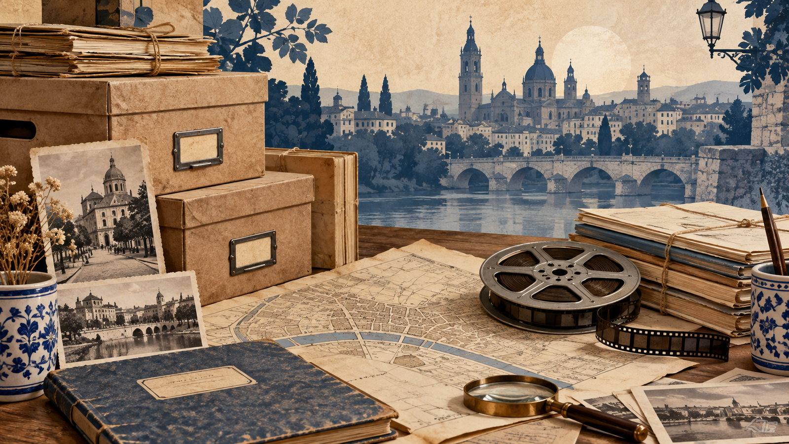 Ilustración editorial de archivo y cine documental